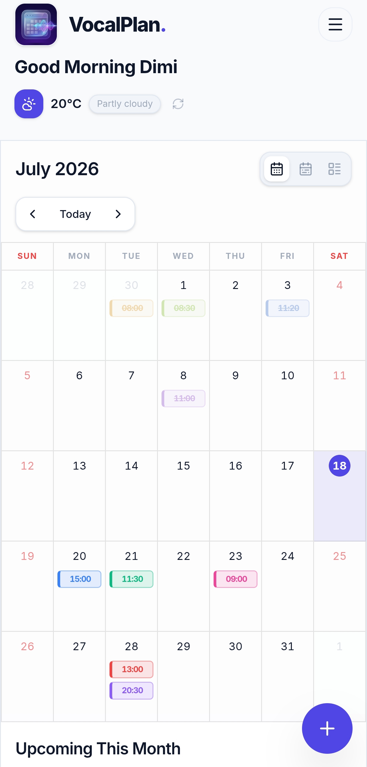 VocalPlan Mobile Interface