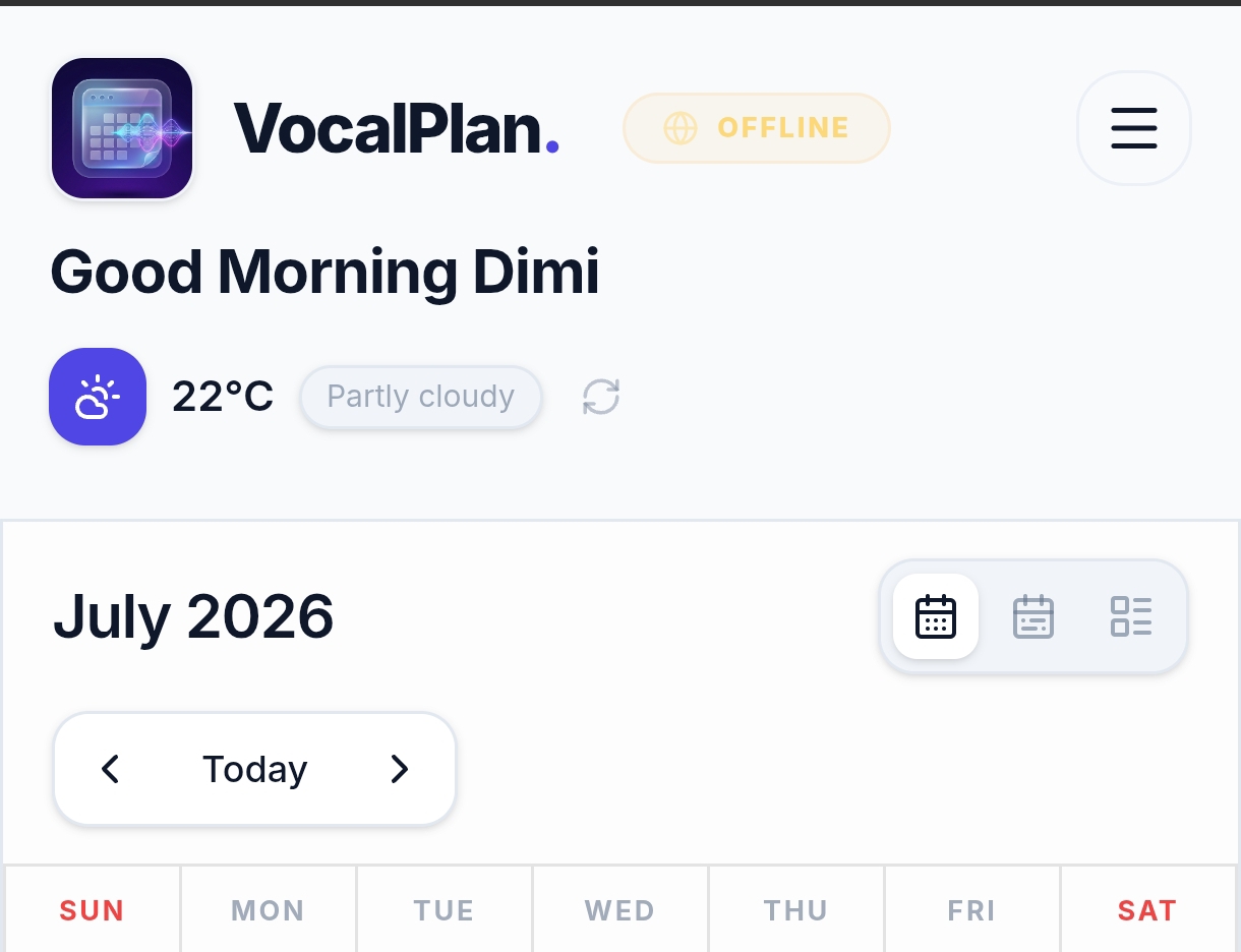 VocalPlan Offline Mode Interface