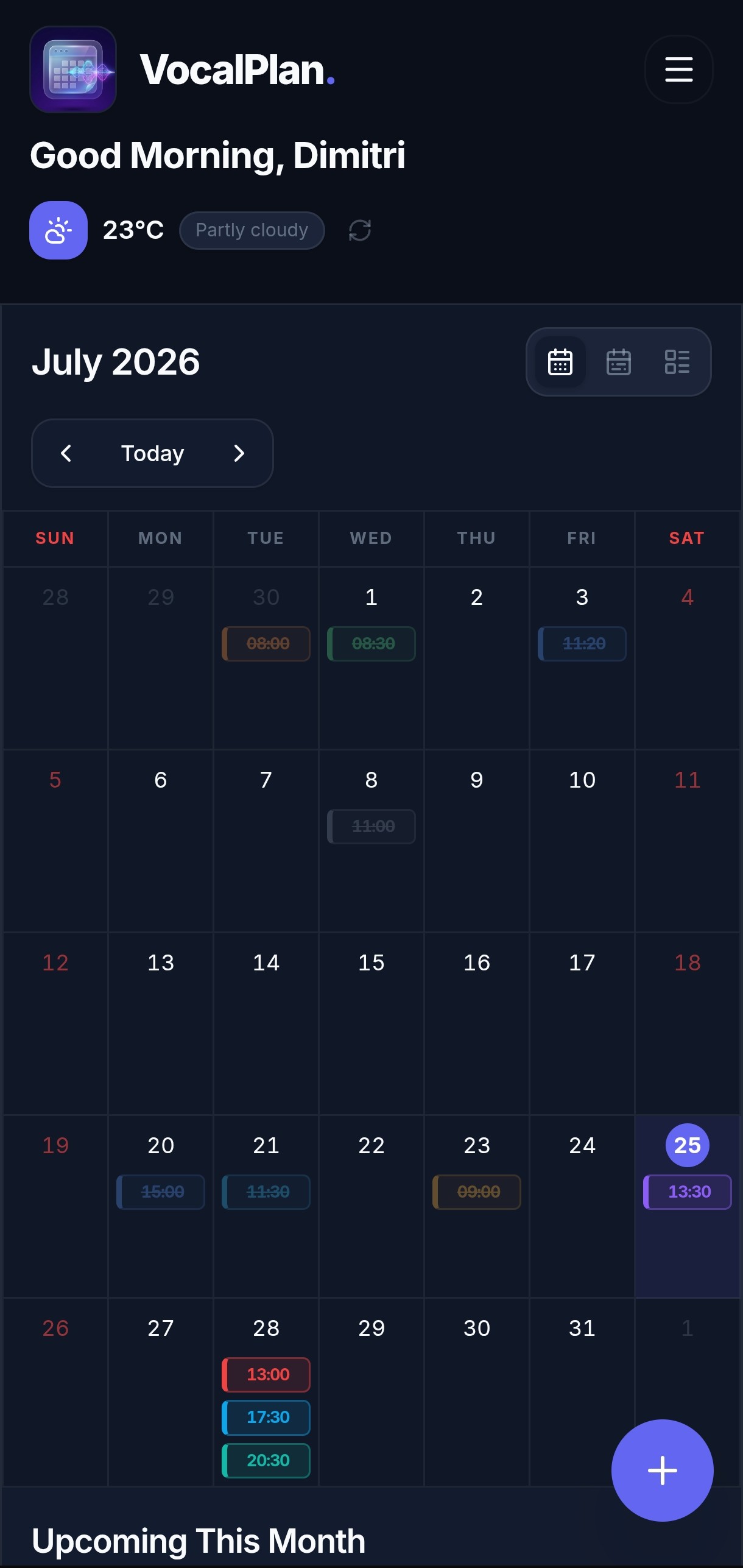 VocalPlan Mobile Interface