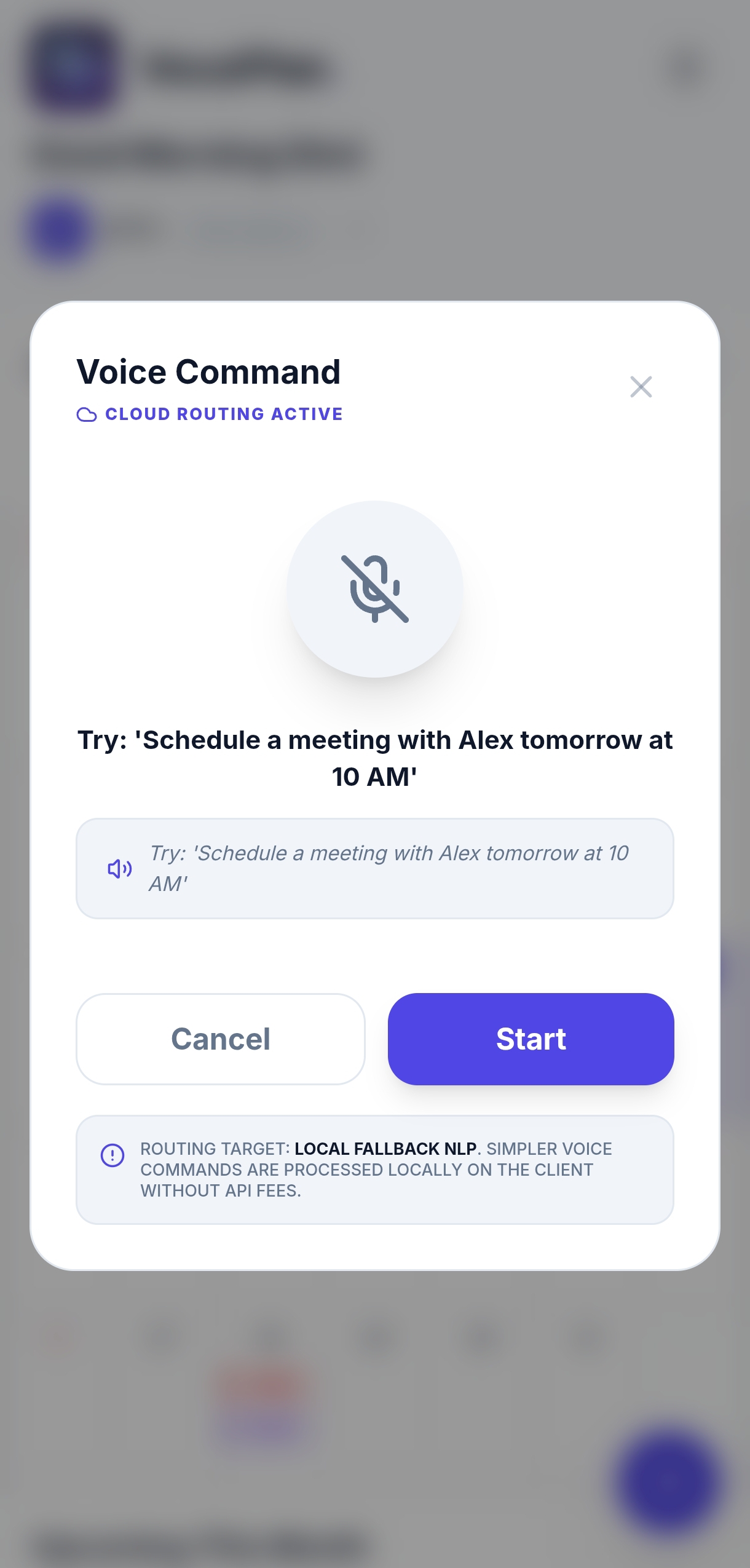 VocalPlan Mobile Interface