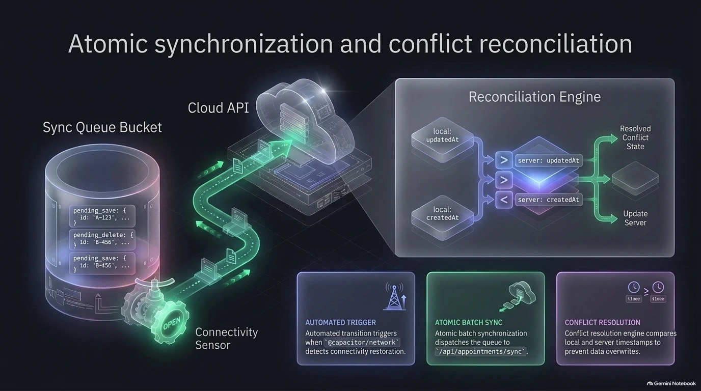 Atomic Synchronization and Conflict Reconciliation