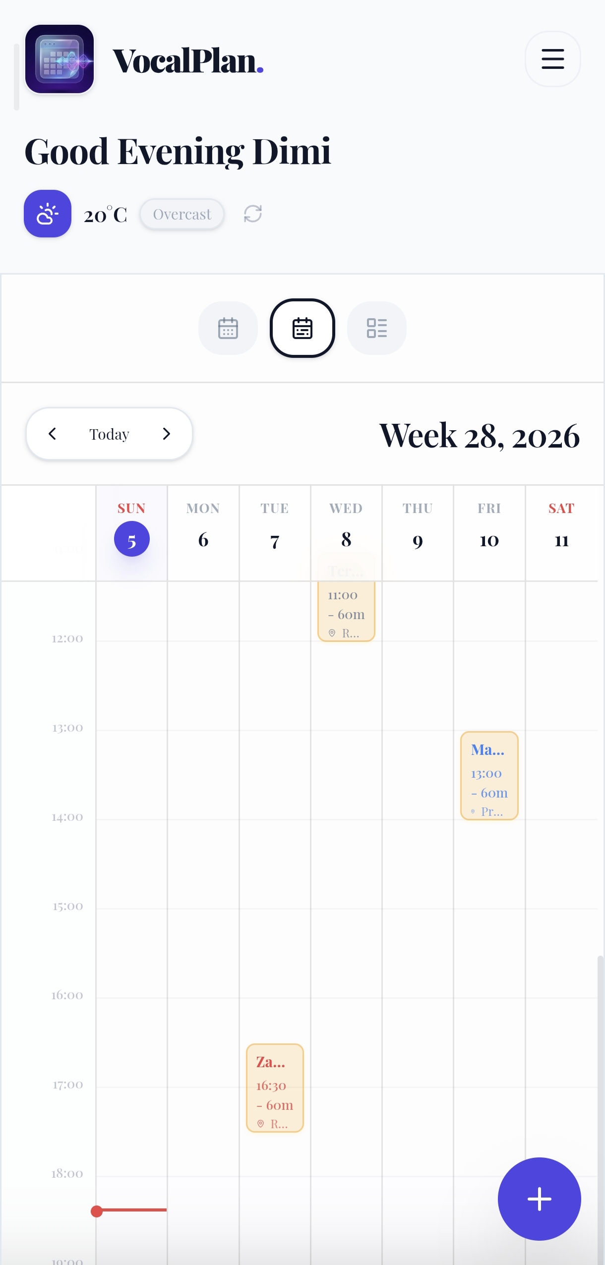 VocaPlan Mobile Interface