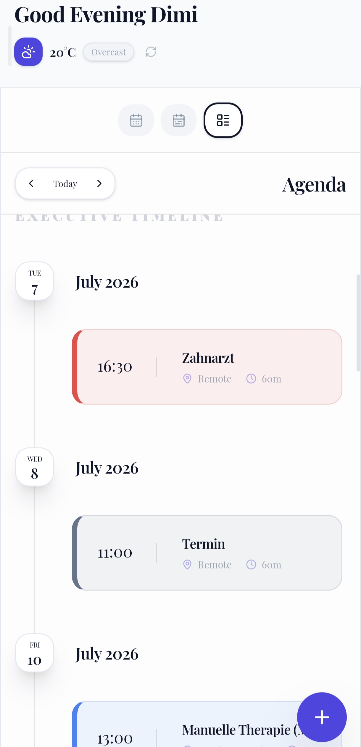 VocaPlan Mobile Interface