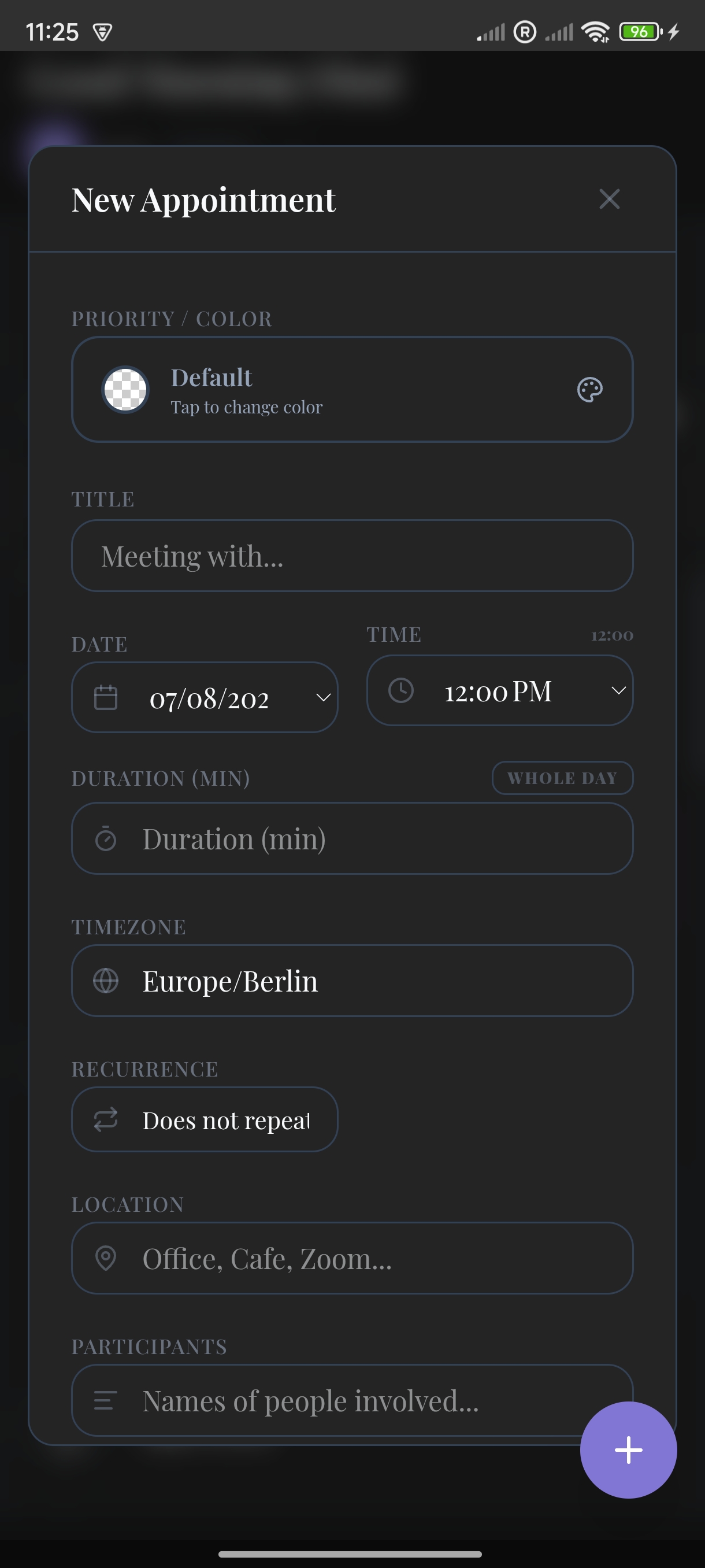 VocaPlan Mobile Interface