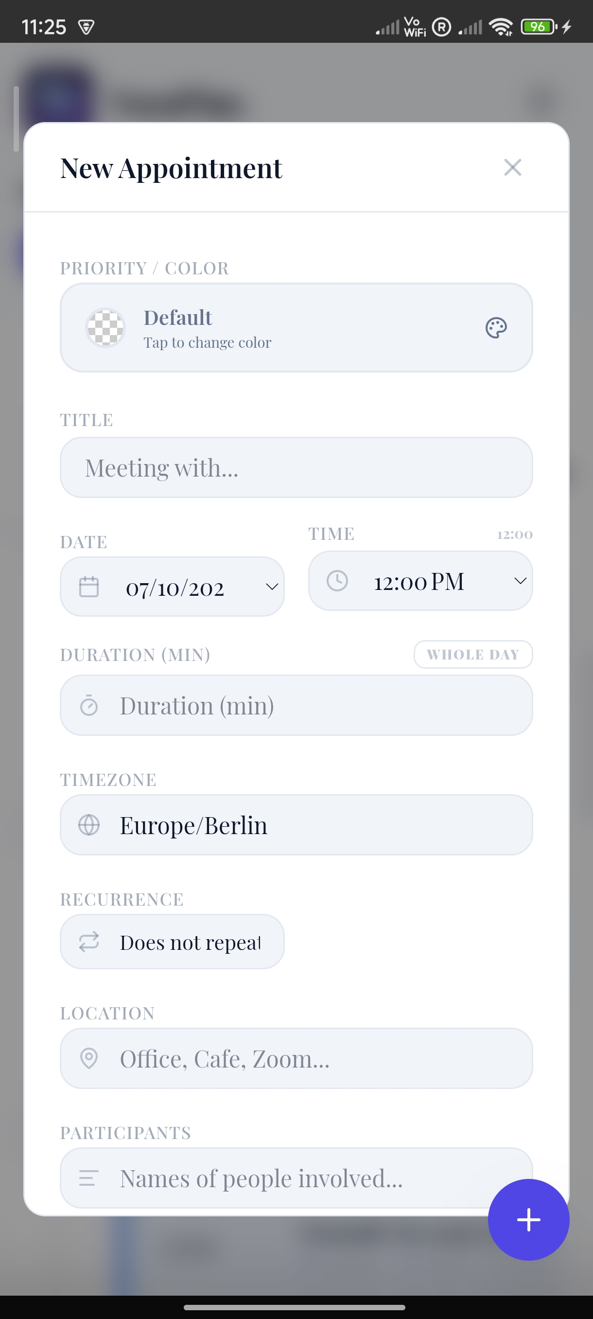 VocaPlan Mobile Interface
