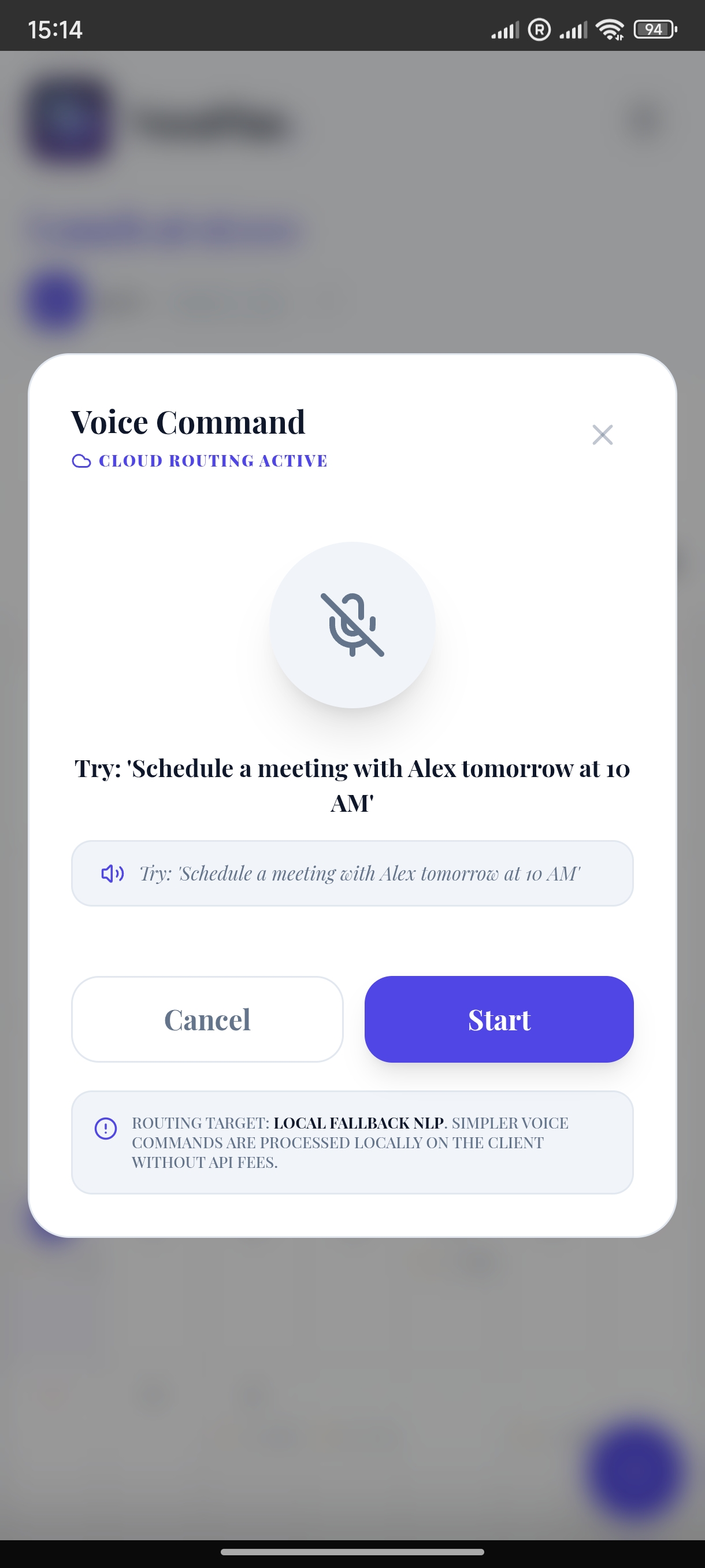 VocaPlan Mobile Interface
