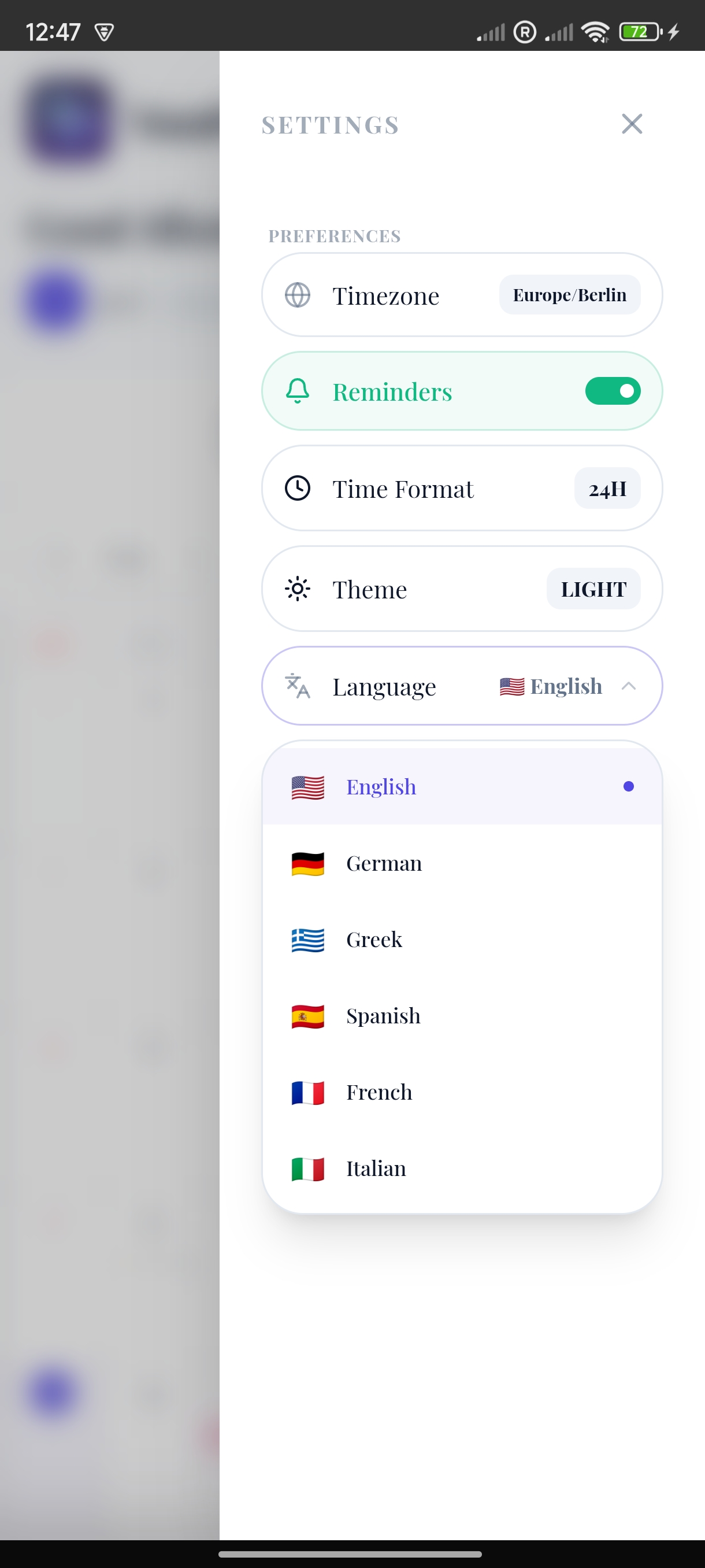 VocaPlan Mobile Interface